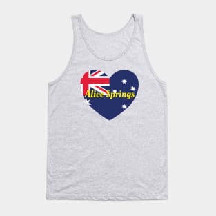 Alice Springs Australia Australian Flag Heart Tank Top